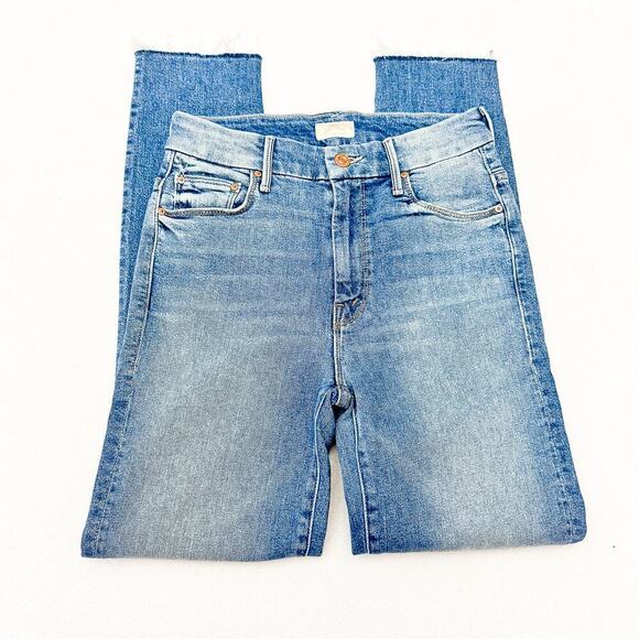 Mother High Waisted Looker Ankle Fray Shoot to Thrill Denim Jeans Size 25 - Picture 4 of 12